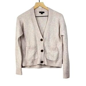 J.Crew Alpaca Merino Wool Blend Cardigan Speckled Neutral Button Front S